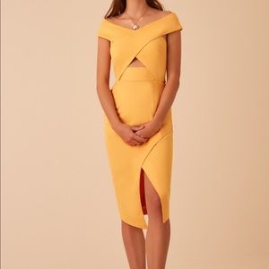 Finders Keepers destination dress warm yellow XS S